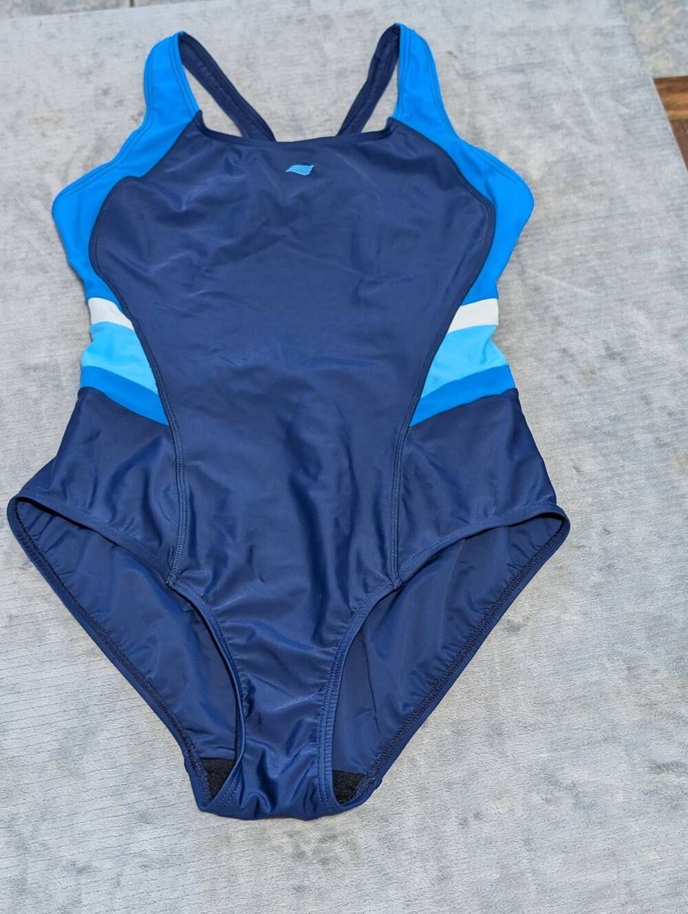 Long Tall Sally One-Piece Swimsuit Women Size 10 Racerback Blue